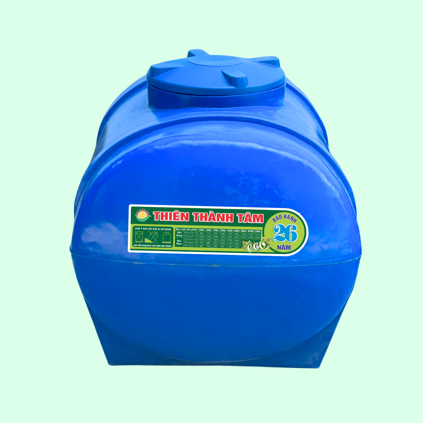 Bồn nhựa 500L ngang 725.5 x 1160mm